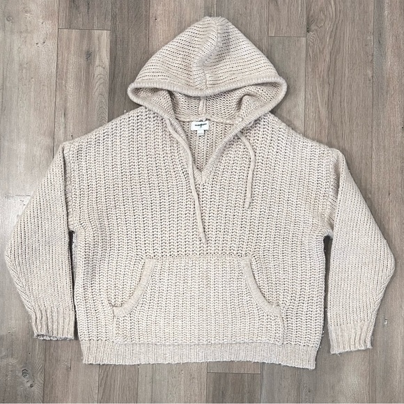 aerie Tops - Aerie Women’s Knit Beige Hooded Sweater